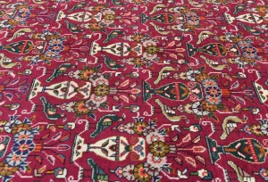 Vintage Fuchsia Red Traditional 10X13 Tabriz Persian Rug