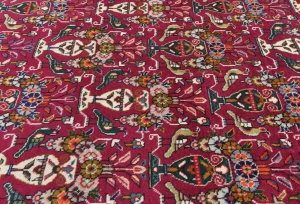 Vintage Fuchsia Red Traditional 10X13 Tabriz Persian Rug