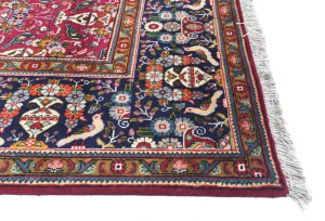 Vintage Fuchsia Red Traditional 10X13 Tabriz Persian Rug