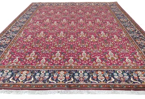 Vintage Fuchsia Red Traditional 10X13 Tabriz Persian Rug