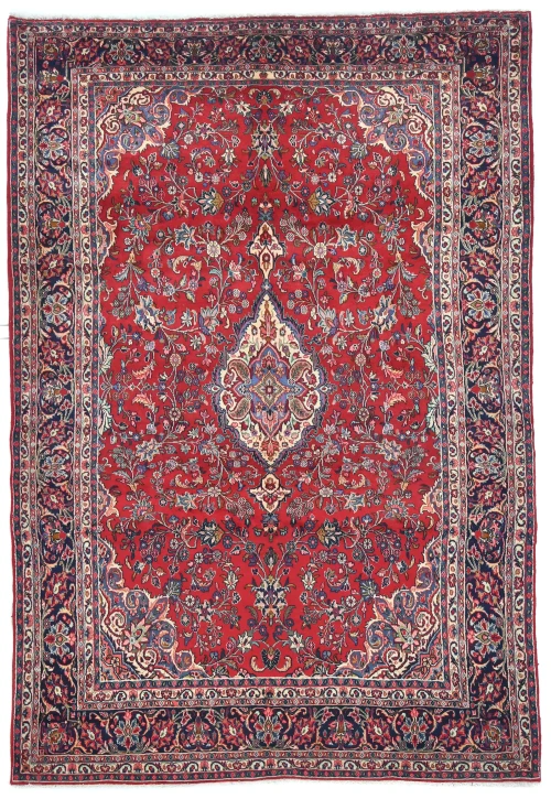 Vintage Red Floral 6'10X10'6 Shahrbaft Persian Rug