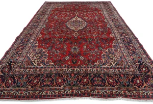 Vintage Red Floral 6'10X10'6 Shahrbaft Persian Rug