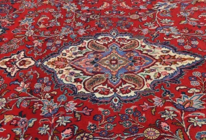 Vintage Red Floral 6'10X10'6 Shahrbaft Persian Rug