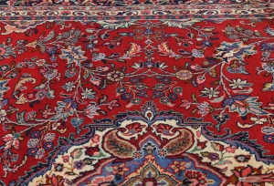 Vintage Red Floral 6'10X10'6 Shahrbaft Persian Rug