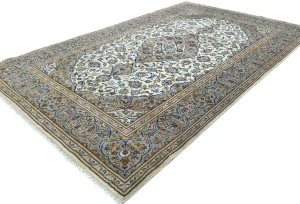 Vintage Cream Traditional Floral 6'4X10'4 Kashan Persian Rug