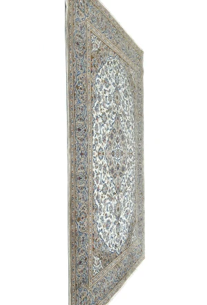 Vintage Cream Traditional Floral 6'4X10'4 Kashan Persian Rug