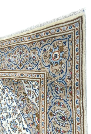 Vintage Cream Traditional Floral 6'4X10'4 Kashan Persian Rug