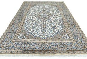 Vintage Cream Traditional Floral 6'4X10'4 Kashan Persian Rug