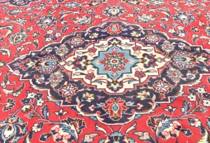 Vintage Red Traditional Floral 6'4X10'2 Kashan Persian Rug