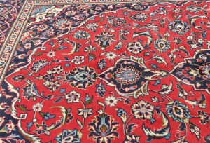 Vintage Red Traditional Floral 6'4X10'2 Kashan Persian Rug