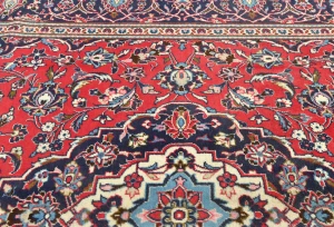 Vintage Red Traditional Floral 6'4X10'2 Kashan Persian Rug