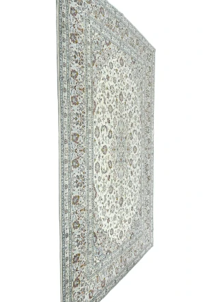 Vintage Cream Traditional 6'4X9'6 Kashan Persian Rug