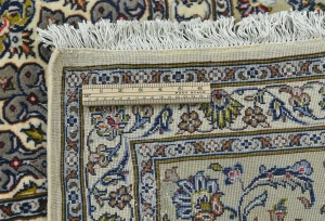 Vintage Cream Traditional 8X11 Kashan Persian Rug