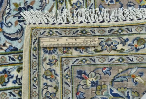 Vintage Cream Traditional  Floral 8X11 Kashan Persian Rug