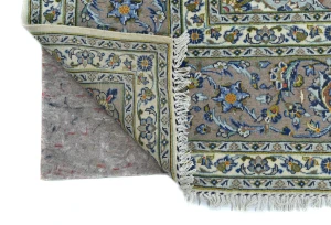 Vintage Cream Traditional  Floral 8X11 Kashan Persian Rug