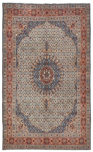 Vintage Cream Floral Classic 6'6X10'5 Mood Persian Rug