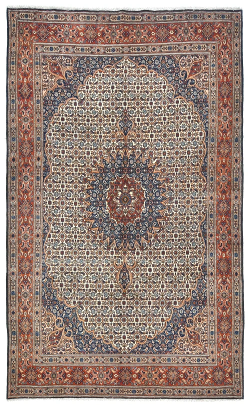 Vintage Cream Floral Classic 6'6X10'5 Mood Persian Rug