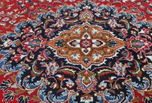 Vintage Red Floral Traditional 10X13 Mashad Persian Rug