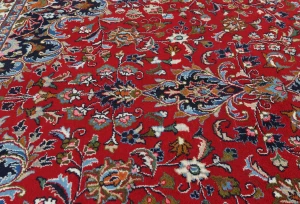 Vintage Red Floral Traditional 10X13 Mashad Persian Rug