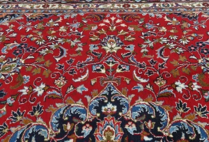 Vintage Red Floral Traditional 10X13 Mashad Persian Rug