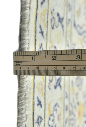 Vintage Cream Floral Traditional 8X11 Kashan Persian Rug