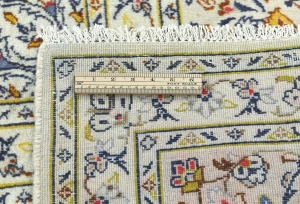 Vintage Cream Floral Traditional 8X11 Kashan Persian Rug