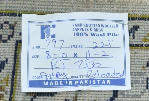 Vintage Cream Floral Traditional 8X11 Kashan Persian Rug