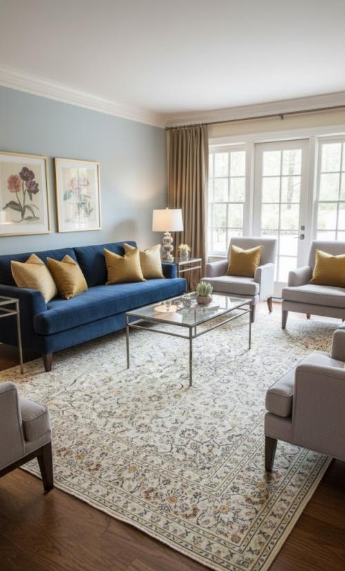 8'0 x 11'2 Hand Knotted Kashan Floral Persian Wool Rug