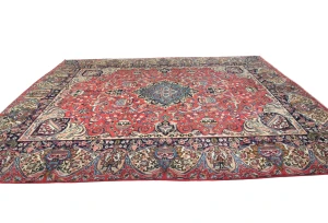 Vintage Bittersweet Red Traditional 10X13 Kashmar Persian Rug