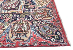 Vintage Bittersweet Red Traditional 10X13 Kashmar Persian Rug