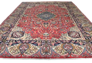 Vintage Bittersweet Red Traditional 10X13 Kashmar Persian Rug