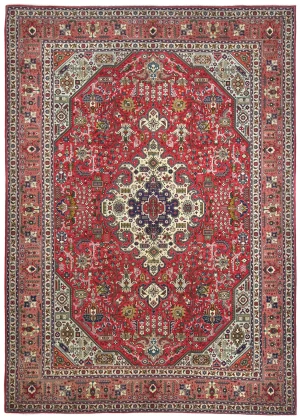 Vintage Red Traditional 8X11 Tabriz Persian Rug