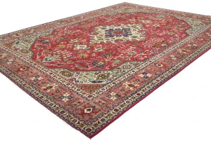 Vintage Red Traditional 8X11 Tabriz Persian Rug