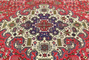 Vintage Red Traditional 8X11 Tabriz Persian Rug