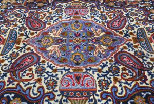 Vintage Purple-navy Pictorial Traditional 10X13 Kashmar Persian Rug