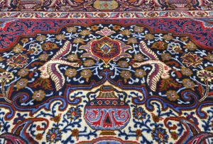 Vintage Purple-navy Pictorial Traditional 10X13 Kashmar Persian Rug