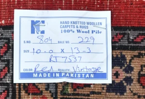 Vintage Orange-red Tribal Floral 10X13 Bidjar Persian Rug