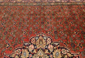Vintage Orange-red Tribal Floral 10X13 Bidjar Persian Rug