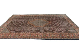 Vintage Plum Geometric 8X11 Ardebil Persian Oriental Rug