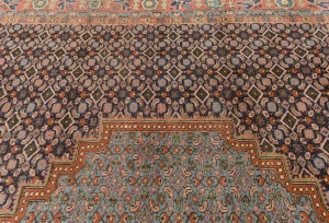 Vintage Plum Geometric 8X11 Ardebil Persian Oriental Rug