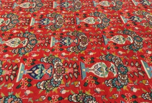 Vintage Orange-red Floral Traditional 10X13 Tabriz Persian Rug