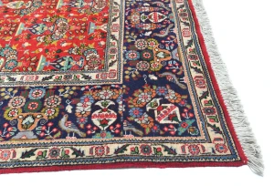 Vintage Orange-red Floral Traditional 10X13 Tabriz Persian Rug
