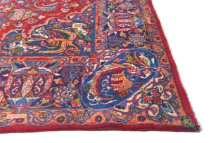 Vintage Red Pictorial Traditional 10X13 Kashmar Persian Rug