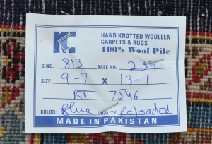 Vintage Purple-navy Floral Traditional 10X13 Kashan Persian Rug