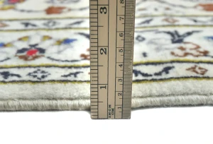 Vintage Cream Floral Traditional 8X12 Kashan Persian Rug