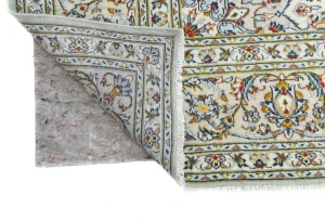 Vintage Cream Floral Traditional 8X12 Kashan Persian Rug