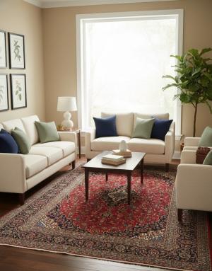 9'8 x 12'11 Hand Knotted Kashan Floral Persian Wool Rug