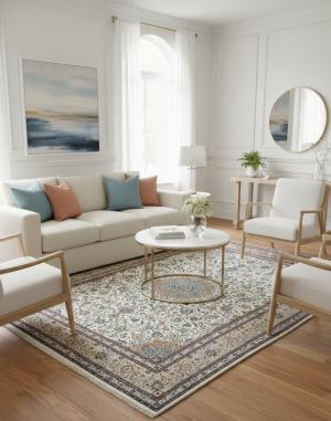 9'11 x 12'8 Hand Knotted Kashmar Floral Persian Wool Rug