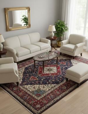 Vintage Purple-navy Floral Traditional 9'8X12'4 Tabriz Persian Rug