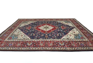 Vintage Purple-navy Floral Traditional 9'8X12'4 Tabriz Persian Rug